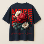 Moreonstore Flower Design oversize tshirt