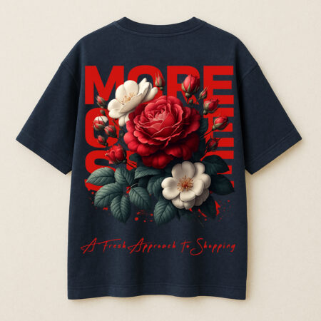 Moreonstore Flower Design oversize tshirt