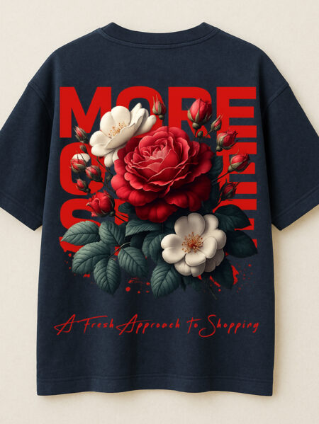 Moreonstore Flower Design oversize tshirt