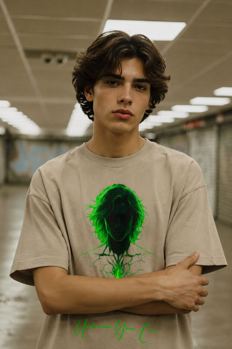 neon green energy front look