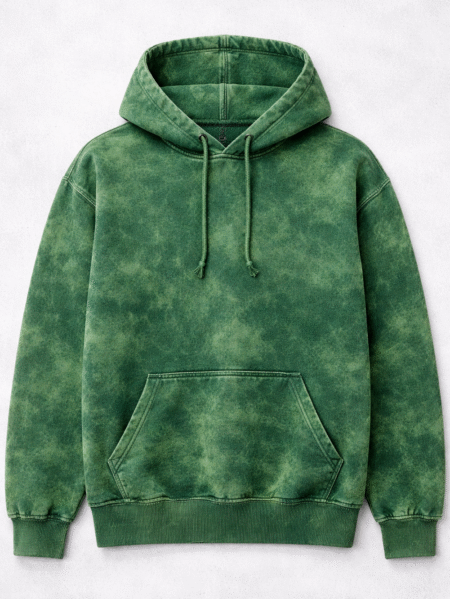 Vintage Forest Green Acid Wash Hoodie