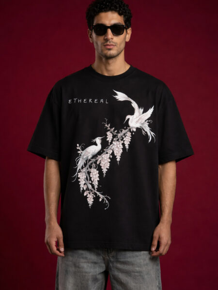 Ethereal Crane Oversized T-Shirt