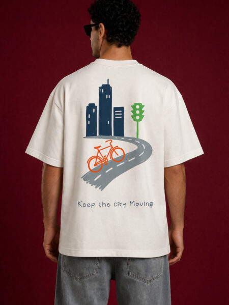 Keep Moving City Bicycle Oversized T-Shirt