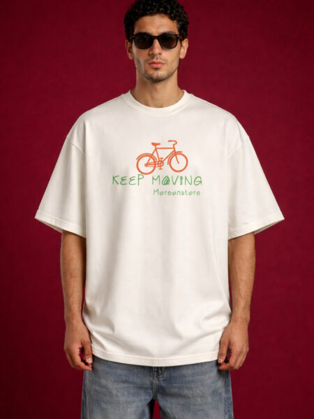 Keep Moving City Bicycle Oversized T-Shirt front