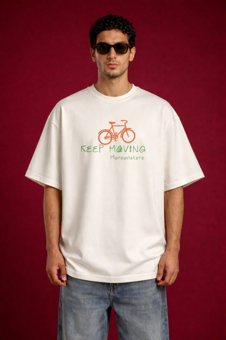 Keep Moving City Bicycle Oversized T-Shirt front
